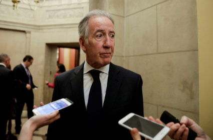 House Ways and Means Committee Chairman Richard Neal discusses his request to IRS Commissioner Charles Rettig for copies of President Donald Trump's tax returns as he talks to reporters at the U.S. Capitol in Washington, on April 4, 2019. Photo By Yuri Gripas/Reuters