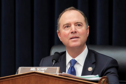 House Intelligence Committee Chairman Adam Schiff, D-Calif., chairs a House Intelligence Committee hearing titled "Putin's Playbook: The Kremlin's Use of Oligarchs, Money and Intelligence in 2016 and Beyond" on Capitol Hill in Washington, U.S., March 28, 2019. File photo by REUTERS/Brendan McDermid