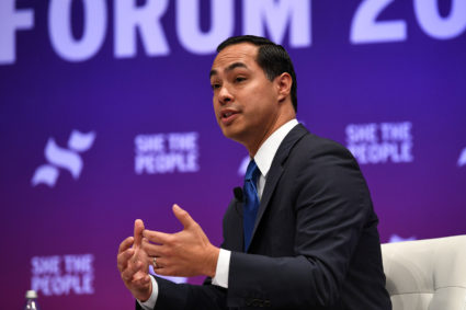 Democratic presidential candidate Julian Castro participates in the She the People Presidential Forum in Houston, Texas, on April 24, 2019. Photo by Loren Elliott/Reuters