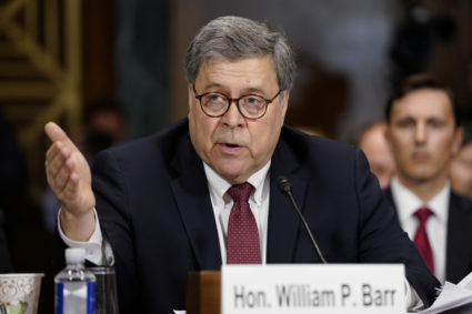 U.S. Attorney General William Barr testifies before a Senate Judiciary Committee hearing on "the Justice Department's investigation of Russian interference with the 2016 presidential election" on Capitol Hill in Washington, U.S., May 1, 2019. REUTERS/Aaron Bernstein