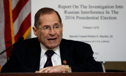Chairman of the House Judiciary Committee Jerry Nadler takes part in a marathon reading of the redacted "Report on the Investigation into Russian Interference in the 2016 Presidential Election" at the U.S. Capitol on May 16, 2019. Photo by REUTERS/Kevin Lamarque