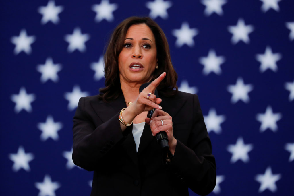 Senator Kamala Harris holds her first organizing event in Los Angeles as she campaigns in the 2020 Democratic presidential...