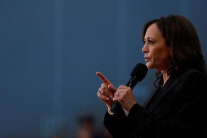 Sen. Kamala Harris holds her first organizing event in Los Angeles as she campaigns in the 2020 Democratic presidential nomination race in Los Angeles, California, on May 19, 2019. Photo by Mike Blake/Reuters