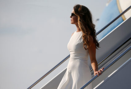 Former White House Communications Director Hope Hicks exits Air Force One behind President Donald Trump after they arrived at the John Glenn Columbus International Airport in Columbus, Ohio, in August 2018. Photo by REUTERS/Leah Millis