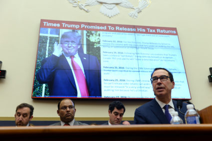Treasury Secretary Steven Mnuchin testifies before the House Financial Services Committee hearing on "The Annual Testimony of the Secretary of the Treasury on the State of the International Financial System" in Washington, on May 22, 2019. Photo by Mary F. Calvert/Reuters