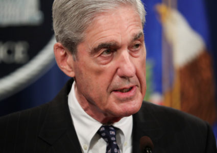 Special counsel Robert Mueller delivers a statement on his investigation into Russian interference in the 2016 presidential election at the Justice Department in Washington, D.C. Photo by Jim Bourg/Reuters