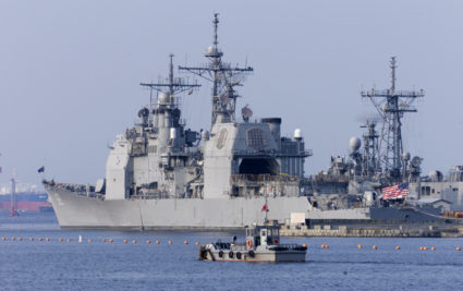 U.S. and Russia blame each other in near-collision of warships