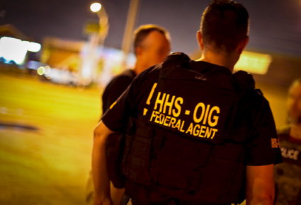 Agents from the U.S. Department of Health and Human Services Office (HHS) of the Inspector General are pictured during a morning briefing in this undated photograph provided on April 28, 2015. Photo courtesy: U.S. Department of Health and Human Services Office of the Inspector General/Handout via Reuters