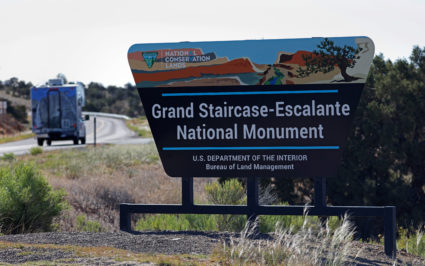 The entrance to Grand Staircase-Escalante National Monument is seen outside of Escalante, Utah, U.S. May 17, 2017. Picture taken May 17, 2017. Photo by Bob Strong/Reuters