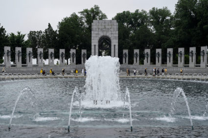 World War II veterans take part in a special Memorial Day Observance at the National World War II Memorial to pay tribute to the more than 400,000 servicemen and women who lost their lives during the war, in Washington, May 28, 2018. Photo by Toya Sarno Jordan/Reuters