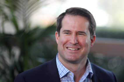 Democratic presidential candidate Seth Moulton poses for a photo in Burbank, California, on April 26, 2019. Photo by Lucy Nicholson/Reuters
