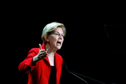 Democratic presidential candidate and U.S. Senator Elizabeth Warren, D-Mass., speaks during the California Democratic Convention in San Francisco, California, on June 1, 2019. Photo by Stephen Lam/Reuters