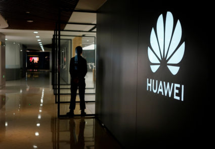 A Huawei company logo is seen at a shopping mall in Shanghai, China June 3, 2019. Photo by Aly Song/Reuters