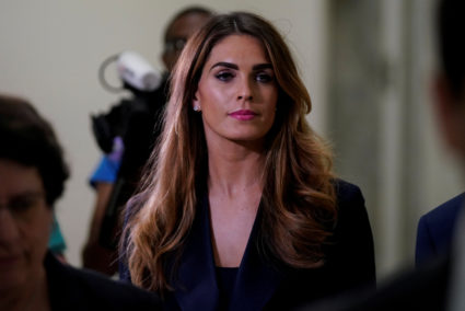 Former White House Communications Director Hope Hicks arrives for a closed door interview before the House Judiciary Committee on Capitol Hill in Washington, U.S., June 19, 2019. Photo by Aaron P. Bernstein/Reuters