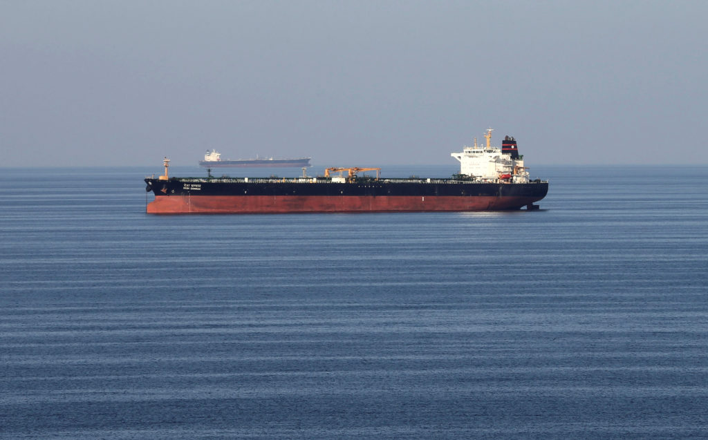 Oil tankers pass through the Strait of Hormuz, on December 21, 2018. Photo by Hamad I Mohammed/Reuters