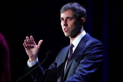 Democratic 2020 U.S. presidential candidate Beto O'Rourke speaks on stage at the Presidential Candidate Forum hosted by NALEO at Telemundo Center in Miami, Florida, on June 21, 2019. Photo by Carlo Allegri/Reuters