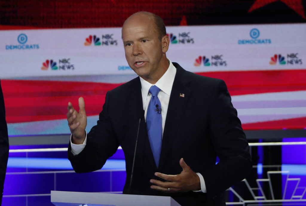 Former U.S. Rep. John Delaney speaks during the first U.S. 2020 presidential election Democratic candidates debate in Miam...