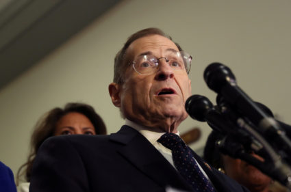 House Judiciary Committee Committee Chairman Jerry Nadler (D-NY) makes a statement with some of his colleagues after the House Judiciary Committee voted to hold U.S. Attorney General William Barr in contempt of Congress for not responding to a subpoena on Capitol Hill in Washington, U.S., May 8, 2019. Photo by Leah Millis/REUTERS