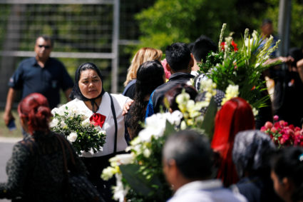 Family and friends participate in the funeral of Oscar Alberto Martinez Ramirez and his daughter Valeria, migrants who drowned in the Rio Grande river during their journey to the U.S., at La Bermeja cemetery in San Salvador, El Salvador July 1, 2019. Photo by Jose Cabezas/Reuters