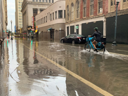 A flooded area is seen in New Orleans, Louisiana, on July 10, 2019 in this image obtained from social media. Photo by Brent Pearson via Reuters