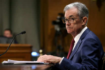 Federal Reserve Board Chairman Jerome Powell testifies before a Senate Banking, Housing and Urban Affairs Committee hearing on the "Semiannual Monetary Policy Report to Congress" on Capitol Hill in Washington DC, July 11, 2019. Photo by Leah Millis/Reuters