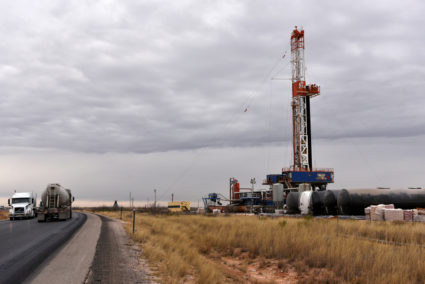 A drilling rig operates in the Permian Basin oil and natural gas production area in Lea County, New Mexico, U.S. Picture taken February 10, 2019. Photo by Nick Oxford/Reuters