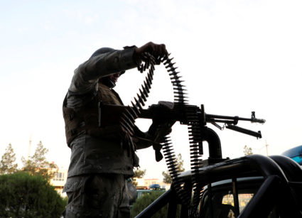 A member of Afghan security forces loads a machine gun near the site of a powerful blast in Kabul, Afghanistan July 28, 2019. Photo by REUTERS/Omar Sobhani