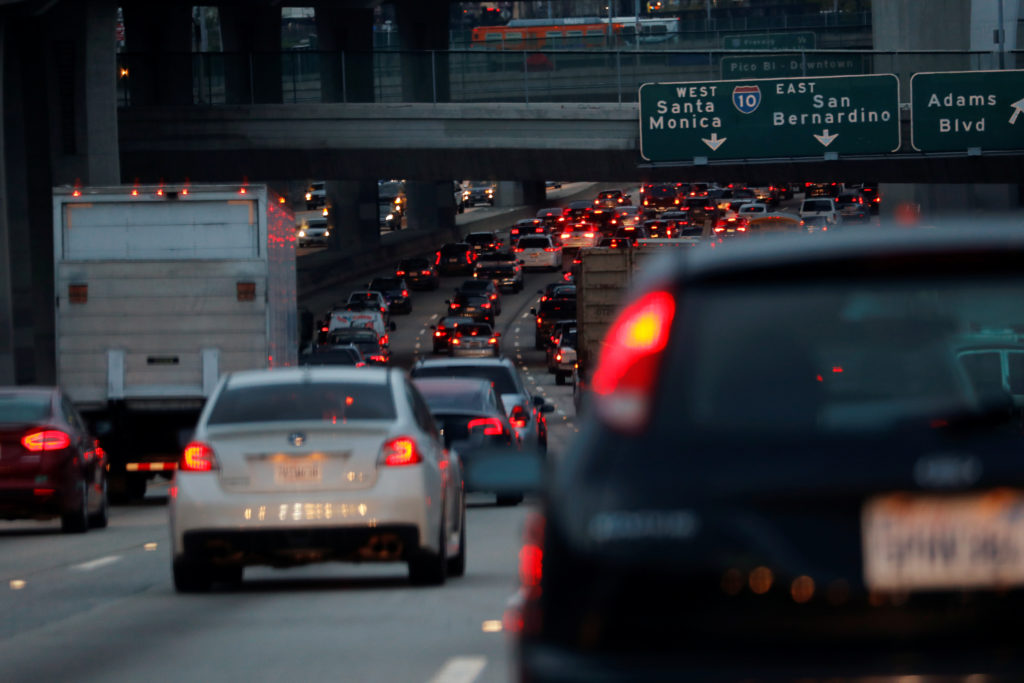 Morning commuters travel in rush hour traffic towards Los Angeles, California, U.S., March 20, 2019. Photo by Mike Blake/R...