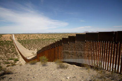 New bollard-style U.S.-Mexico border fencing is seen in Santa Teresa, New Mexico, U.S., as pictured from Ascension, Mexico August 28, 2019. Photo by: Jose Luis Gonzalez/Reuters