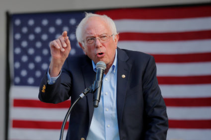 Democratic 2020 U.S. presidential candidate and U.S. Senator Bernie Sanders (I-VT) speaks at a campaign rally in Dover, New Hampshire, U.S. September 1, 2019. Photo by Brian Snyder/Reuters
