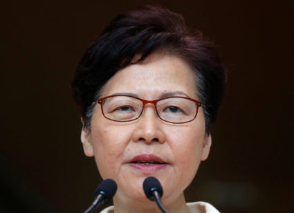 Hong Kong's Chief Executive Carrie Lam holds a news conference in Hong Kong, China, September 3, 2019. Photo by Kai Pfaffenbach/Reuters