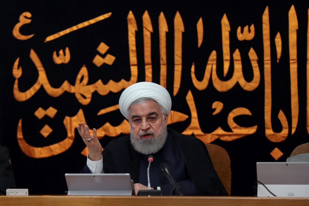 Iranian President Hassan Rouhani speaks during the cabinet meeting in Tehran, Iran, September 4, 2019. Photo from official...