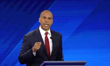 Senator Cory Booker speaks during the 2020 Democratic U.S. presidential debate in Houston, Texas, U.S. September 12, 2019. Photo by Mike Blake/Reuters