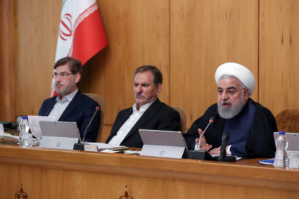 Iranian President Hassan Rouhani speaks during the cabinet meeting in Tehran, Iran, September 18, 2019. Official President website/Handout via Reuters