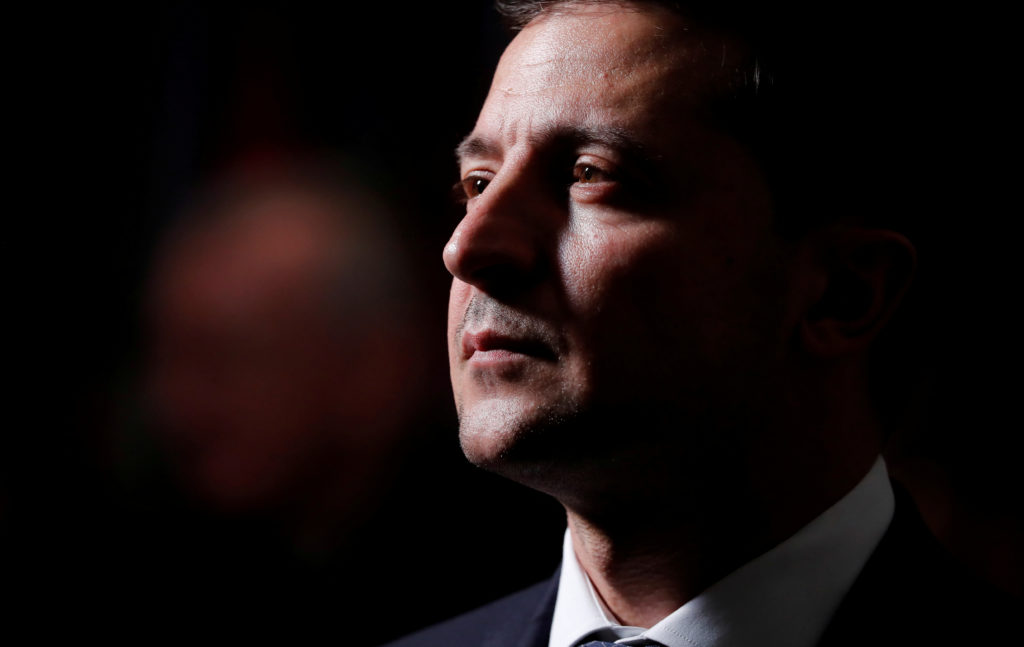 Ukraine's President Volodymyr Zelenskiy attends a luncheon for world leaders at the 74th session of the United Nations Gen...