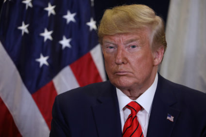 U.S. President Donald Trump looks on during a bilateral meeting with India's Prime Minister Narendra Modi on the sidelines of the annual United Nations General Assembly in New York City, New York, U.S., September 24, 2019. Photo by Jonathan Ernst/Reuters