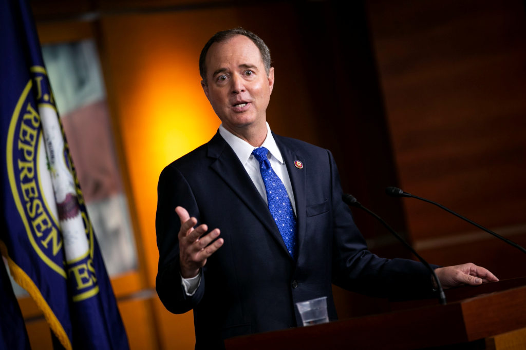 U.S. House Intelligence Committee Chairman Adam Schiff (D-CA) speaks during a news conference about impeachment proceeding...