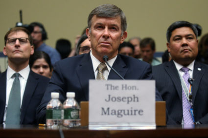Acting Director of National Intelligence (DNI) Joseph Maguire arrives to testifify before a House Intelligence Committee hearing on the handling of the whistleblower complaint in the Office of the Director of National Intelligence on Capitol Hill in Washington, D.C. Photo by Leah Millis/Reuters