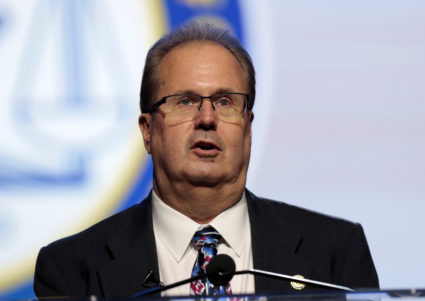 United Auto Workers President Gary Jones delivers remarks at the opening plenary session of the National Association of the Advancement for Colored People's annual convention in Detroit, Michigan, U.S. July 22, 2019. Photo by Rebecca Cook/Reuters