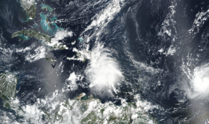 Tropical Storm Karen threatens Puerto Rico on in this satellite image from Sep. 24, 2019.