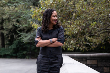 Photo of 2019 MacArthur fellow Saidiya Hartman. literary scholar and cultural historian. Photo provided by the MacArthur Foundation