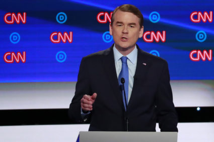 U.S. Senator Michael Bennet speaks on the second night of the second 2020 Democratic U.S. presidential debate in Detroit, Michigan, July 31, 2019. Photo by Lucas Jackson/Reuters