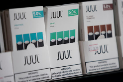 Juul brand vape cartridges are pictured for sale at a shop in Atlanta, Georgia, on Sept. 26, 2019. Photo by REUTERS/Elijah Nouvelage