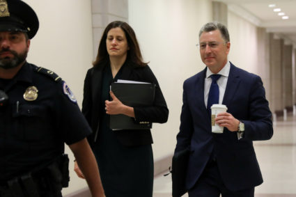 Kurt Volker, U.S. President Donald Trump's former envoy to Ukraine, arrives to be interviewed by staff for three House of Representatives committees as part of the impeachment inquiry into the president's dealings with Ukraine, at the U.S. Capitol in Washington, U.S. October 3, 2019. Photo by Jonathan Ernst/Reuters
