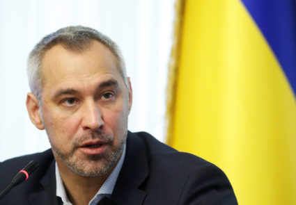 Ukraine's Prosecutor General Ruslan Ryaboshapka speaks during a news conference in Kiev, Ukraine October 4, 2019. Photo by Valentyn Ogirenko/Reuters