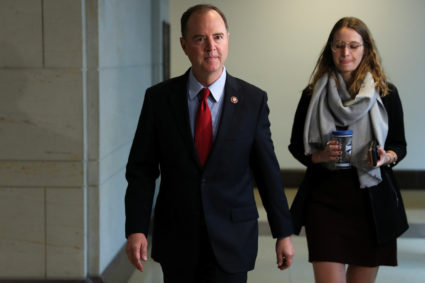 U.S. House Intelligence Committee Chairman Adam Schiff (D-CA) walks to the committee offices on Capitol Hill in Washington, U.S. October 8, 2019. Photo by Jonathan Ernst/Reuters
