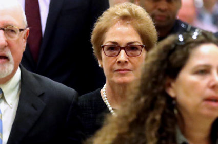 Former U.S. ambassador to Ukraine Marie Yovanovitch arrives to testify in the U.S. House of Representatives impeachment inquiry into U.S. President Trump on Capitol Hill in Washington, U.S., October 11, 2019. REUTERS/Jonathan Ernst