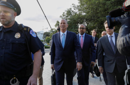 U.S. Ambassador to the European Union Gordon Sondland arrives to testify behind closed-doors as part of the House of Representatives' impeachment inquiry into President Donald Trump on Capitol Hill in Washington, U.S., October 17, 2019. Photo by Carlos Jasso/ Reuters.