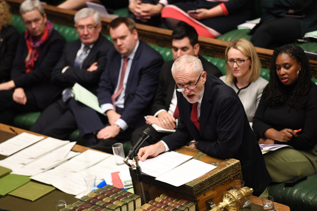 FILE PHOTO: Britain's opposition Labour Party Leader Jeremy Corbyn is seen at the House of Commons in London, Britain Octo...