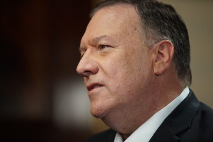 Secretary of State Mike Pompeo spoke with PBS NewsHour anchor and managing editor Judy Woodruff at the U.S. State Department on October 9, 2019. Photo by: Travis Daub/PBS NewsHour